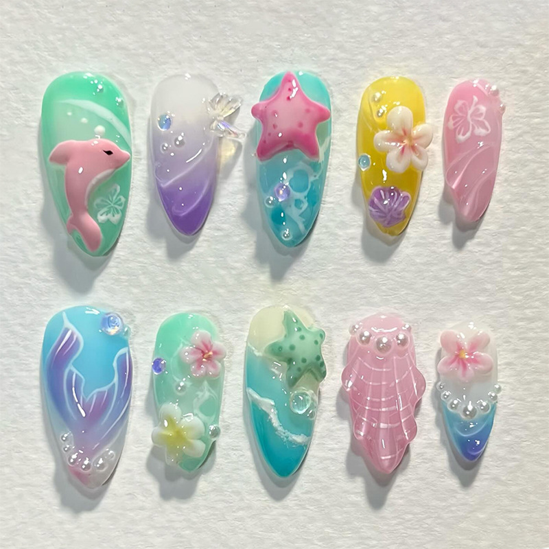 30pcs Summer Press on Nails 3D - đánh giá và giá Photography Tips
