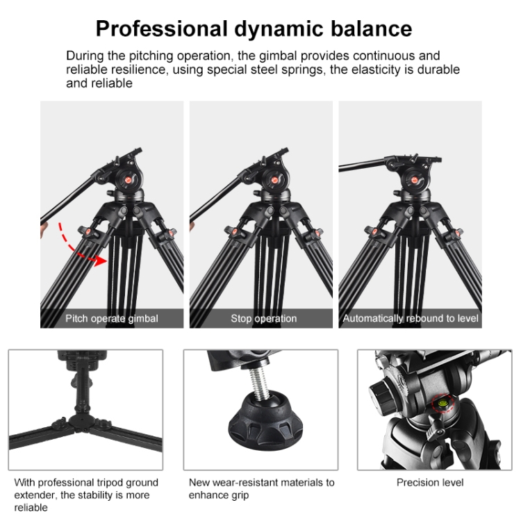 Puluz Heavy Duty Video Camcord - đánh giá và giá Fluid Head Tripod