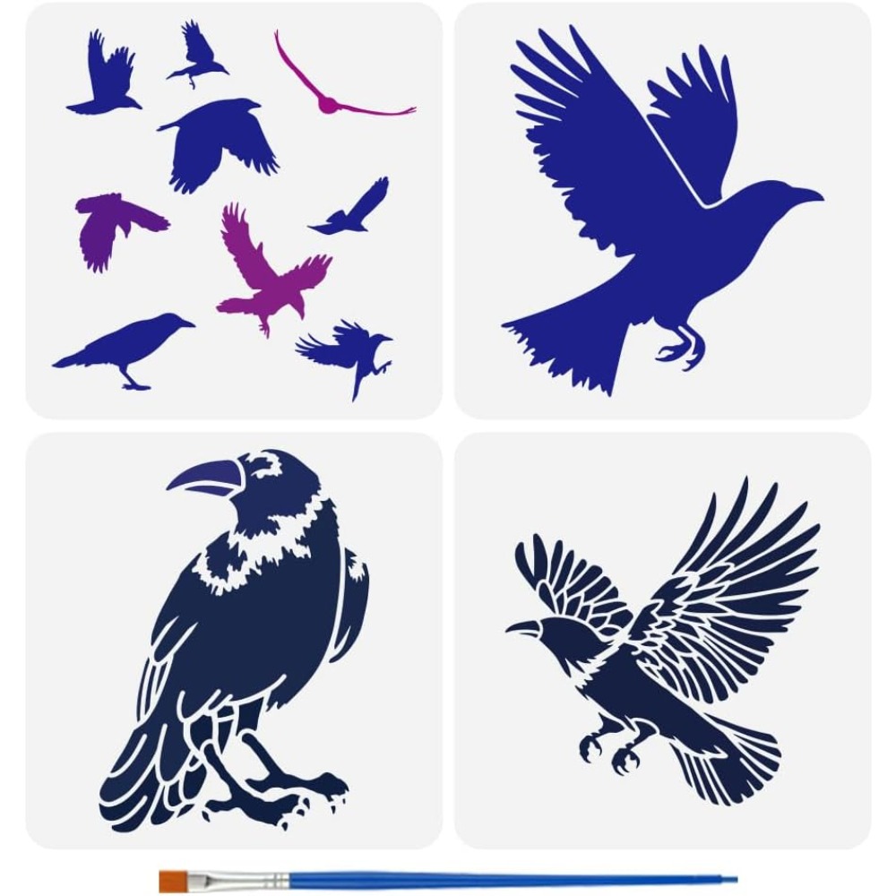 4PCS Flying Crow Stencil for P - đánh giá và giá Photography Techniques