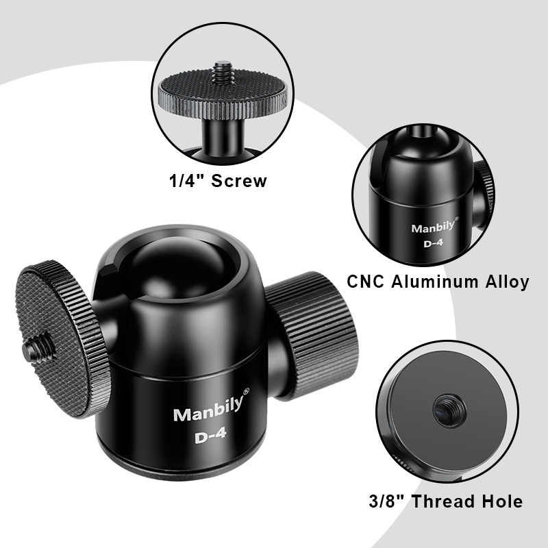 Manbily D-4 Camera Tripod Ball - đánh giá và giá Fluid Head Tripod