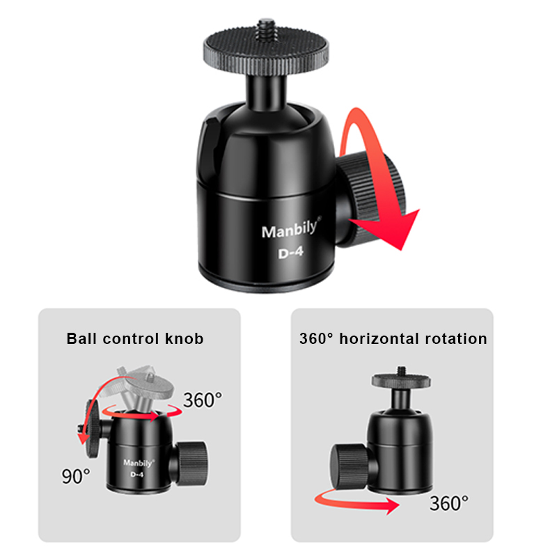 Manbily D-4 Camera Tripod Ball - đánh giá và giá Fluid Head Tripod