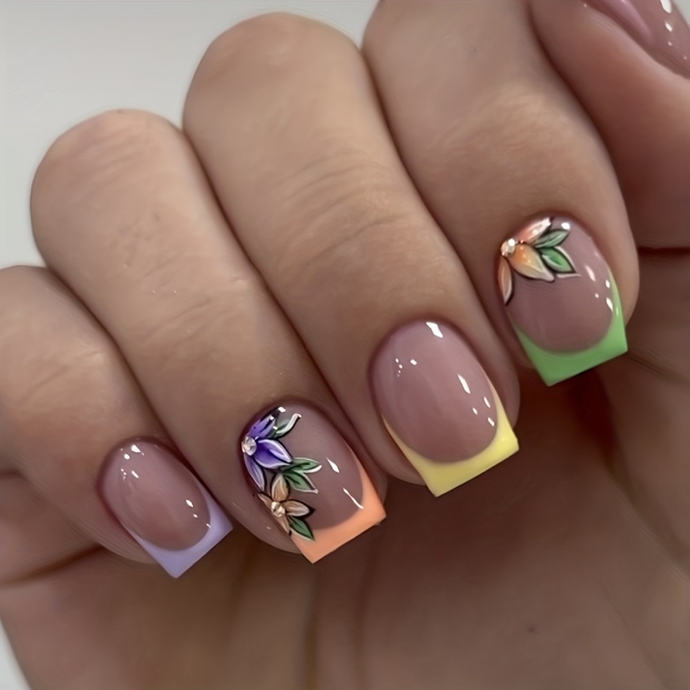 24Pcs Pink Floral French Tip G - đánh giá và giá Photography Tips