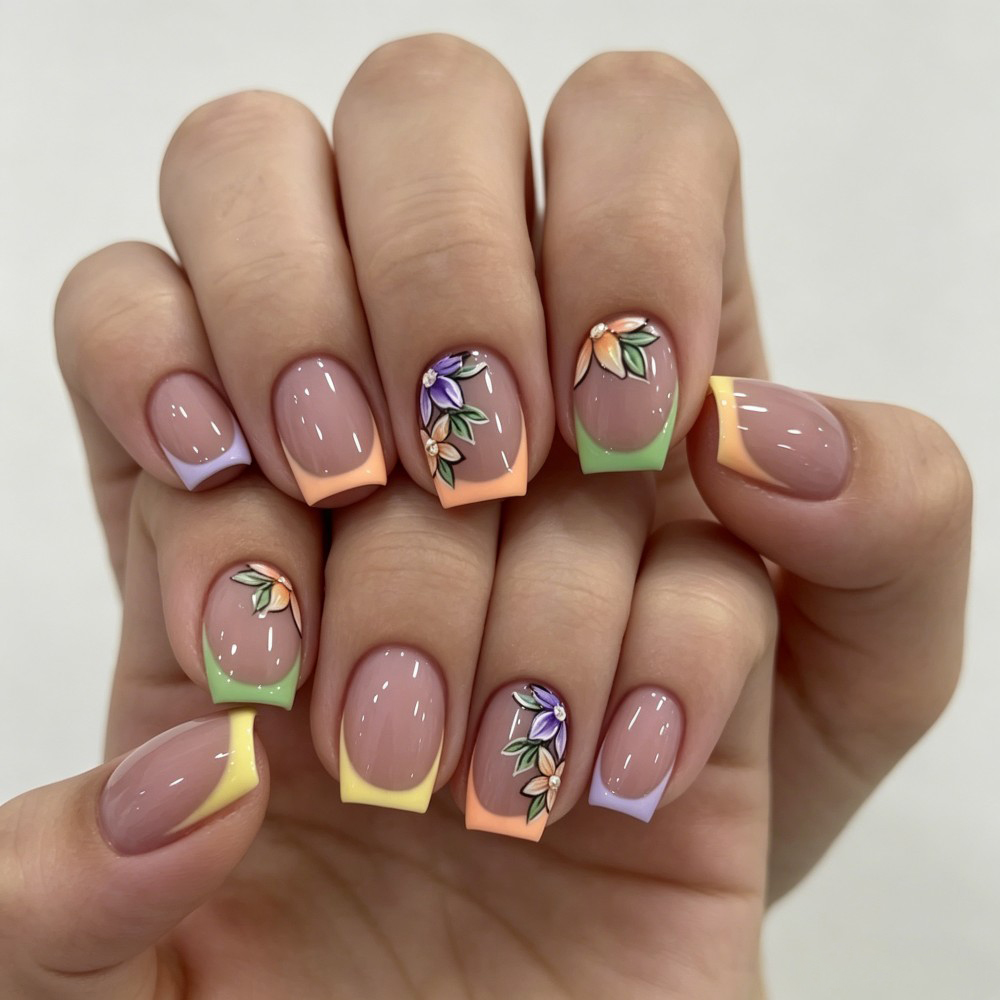 24Pcs Pink Floral French Tip G - đánh giá và giá Photography Tips