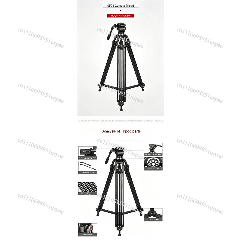 JY0508 Professional Camera Tri - đánh giá và giá Fluid Head Tripod