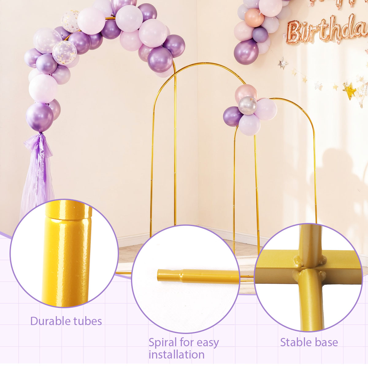 3Pack Golden Metal Arch Kits,  - đánh giá và giá Backdrop Stand Kit
